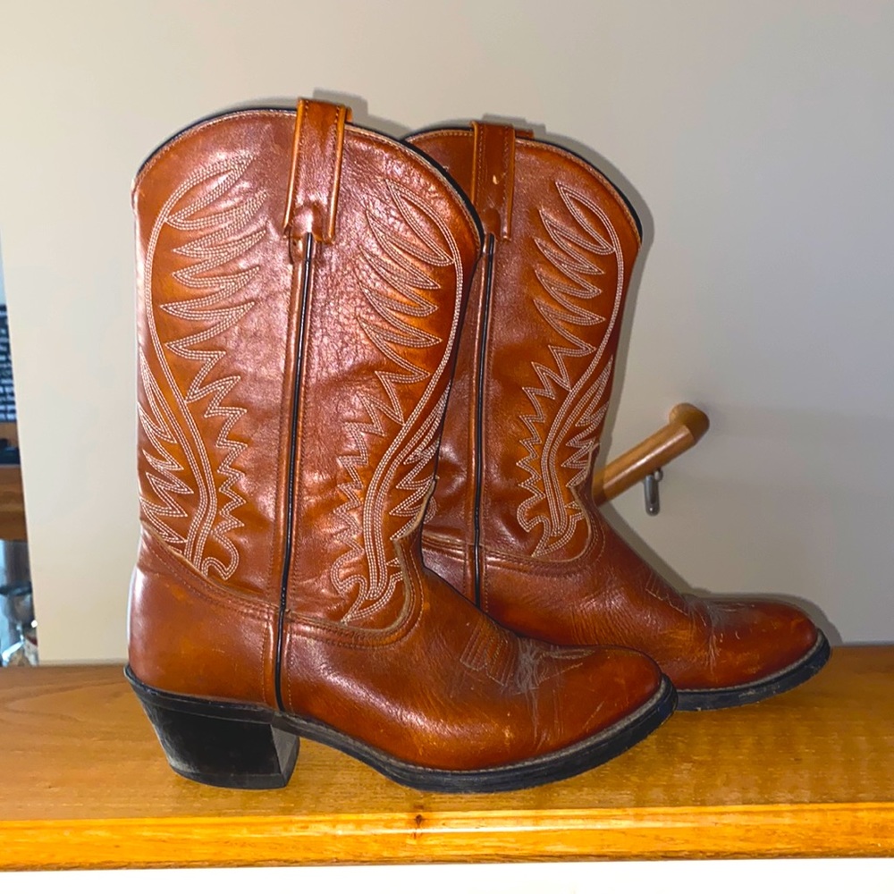 Leather Upper Balance Man Made Matl’s Cowboy Boots